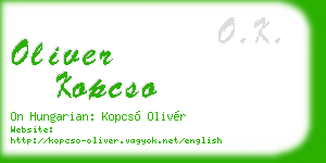 oliver kopcso business card