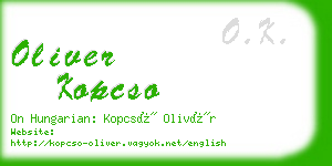 oliver kopcso business card